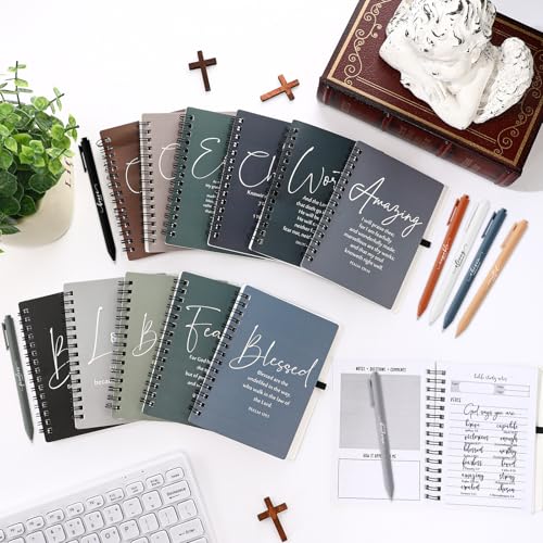 Kosiz 12 Sets Christian Notebook, Bible Study Prayer Pen, Boho - color: BOHO