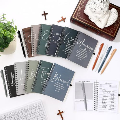 Kosiz 12 Sets Christian Notebook, Bible Study Prayer Pen, Boho - color: BOHO