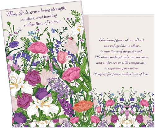 Religious Sympathy Card - Large Card Opens to 10" x 7.75" - Made in Chicago - Beautiful Artwork With Meaningful Message - Premium Envelope Included & Shipped in Extra Sturdy Mailer - Chuck's Card-O-Rama - #96606
