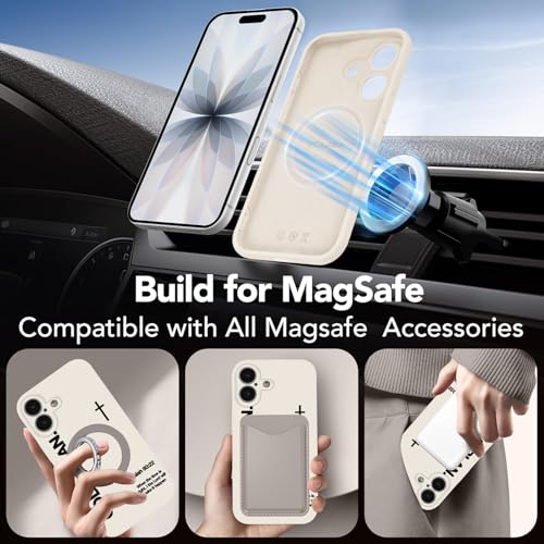 Magnetic Phone Case for iPhone 17, Aesthetic Jesus Bible Verse Cross Pattern Print for Women Men, Compatible with Magsafe, Shockproof Soft Silicone Cover for iPhone 17 6.3", White - color: White, size: iPhone 17