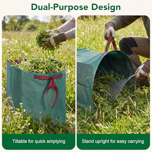 Dntorx 53 Gallon Leaf Bags, 2-Pack, Reusable Yard Waste Bags - size: 1 Count (Pack of 2)