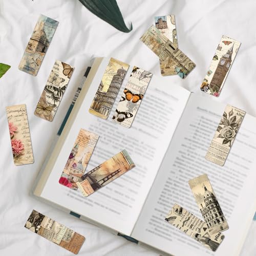 Wxiben 30 Pcs Vintage Nature Magnetic Bookmark Flower Book Mark Page Clip - style: Vintage Natural