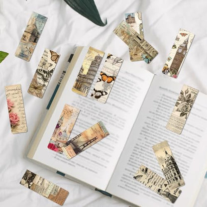 Wxiben 30 Pcs Vintage Nature Magnetic Bookmark Flower Book Mark Page Clip - style: Vintage Natural