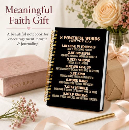 Motivational Notebook,Inspirational 8 Powerful Words for Gifts - color: Motivational Theme