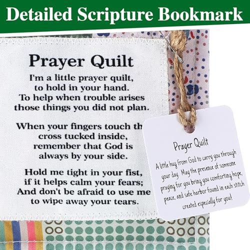 Fanfanwin 2 Pack Prayer Quilt with Cross, Mini Patchwork Scripture, Classic - style: Classic