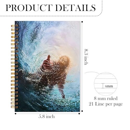 Christian Jesus Notebook, Hand of God Jesus Journal, Bible Verse Journaling, Religious Scripture Journal, Church Notes Notebook, Christian Faith Gifts for Women Men, 5.5x8.3 - color: YhSj 3