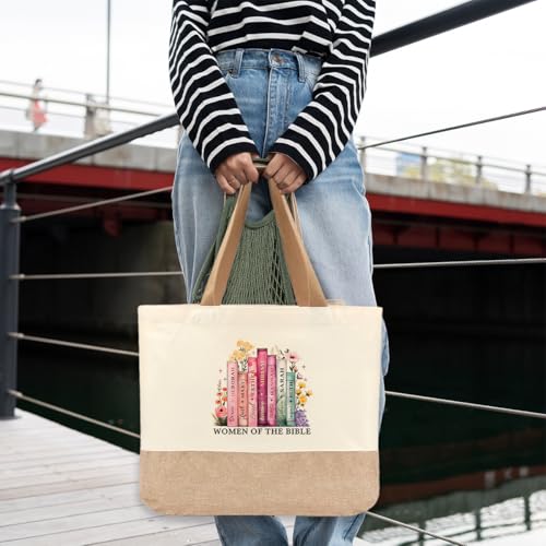 Tote Bag, Gifts for Women Friends Girlfriend Coworker Wife Mom Reusable Tote Bags Birthday Thank You Gift - color: Women of the Bible