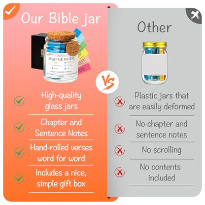 Bible Verse Jar,Inspirational Scripture Prayer Cards for Hope Emotions Christian Faith Based Gift,Christmas Christian Gifts for Women, Men, Birthday Gifts for Mom,Xmas Graduation Gift - style: A
