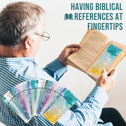Motiskyy 100 Pcs Bible Emergency Numbers Bookmark Gift, Colorful - color: Colorful