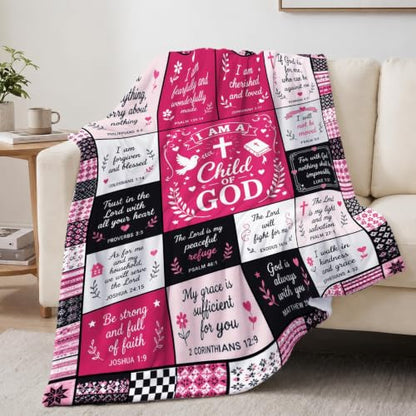 Christian Faith Blanket 50×60in Bible Verse Throw Blanket for Women - color: Christian Blanket-04