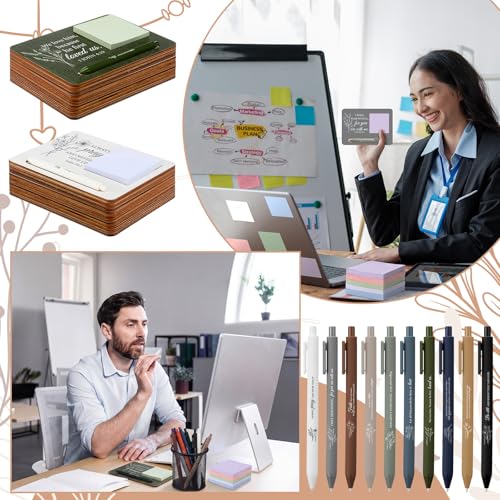 Eaasty 10 Sets Christian Sticky Note Holders with Notes and Ballpoint Pens - style: Bohemian