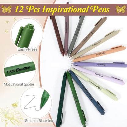 Mooliwe 24 Pcs Affirmation Notebooks Pens Bulk Gifts, Gratitude,Morandi - style: Morandi