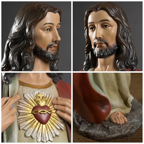 BC Catholic Sacred Heart of Jesus Statue, 24.5" H Large Jesus Christ Statue - size: 24.5 inches H