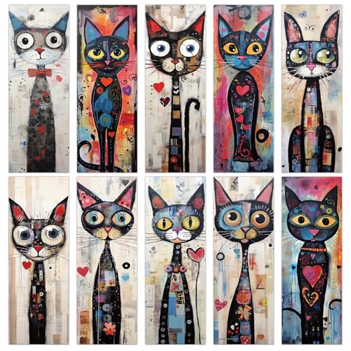 Funny Cat Bookmarks Gifts - 100 Pcs Black Cats Bookmark Paper Cartoon Pet Book Marks Page Marker Clip Favors for Women Men Office Students Bookish Teacher Book Lovers Reading Party Favor - color: Funny Cat
