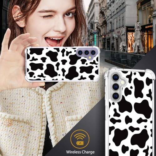 for Samsung Galaxy S24 & S25 Case - Black Cow Print - color: Black Cow Print, size: Galaxy S24 & S25