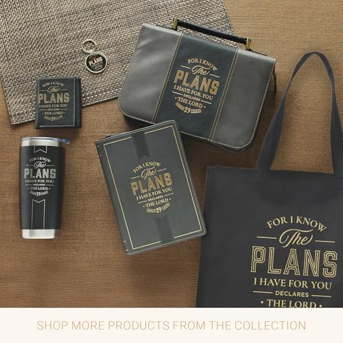 Christian Art Gifts Large Stainless Steel Inspirational Travel Tumbler for Men & Women: Know the Plans Encouraging Bible Verse, Engraved Double Wall Vacuum Insulated, Lid, 24hr Hot/Cold, Black, 18 oz. - color: Black/Know the Plans