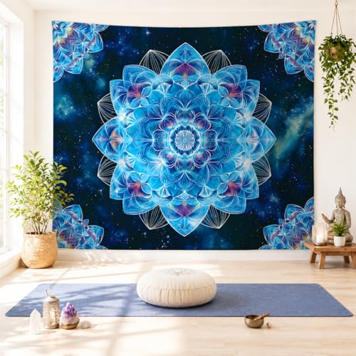 Apdidl Mandala Space Tapestry for Bedroom, Boho Blue Galaxy Sky Tapesries - color: Mandala Space Tapes try, size: 60"L x 51"W