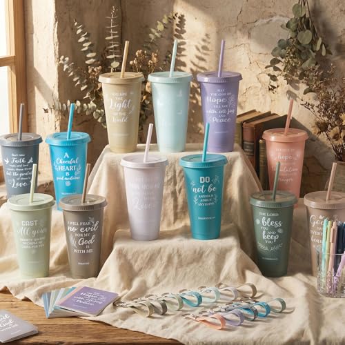 Hollowfly 24 Set/96 Pcs Christian Church Religious Gifts(Light Morandi) - color: Light Morandi