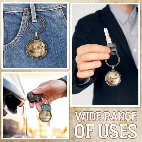 Equsion 36 Pcs Christian Keychain Bulk Mini Bible Keychains, Bronze - color: Bronze