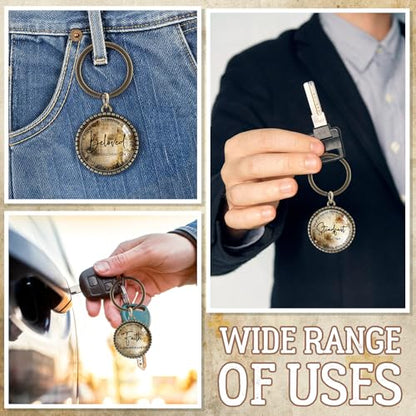Equsion 36 Pcs Christian Keychain Bulk Mini Bible Keychains, Bronze - color: Bronze