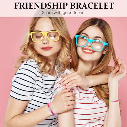 Sureio 2 Pcs Christian Cross Matching Bracelets for Women Men - color: Rainbow