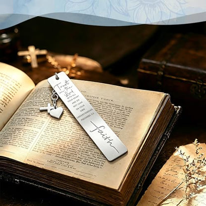 Christian Trust Bookmark, Inspirational Faith Gift with Proverbs 3:5 Scripture, Spiritual Reading Accessory for Religious Book Lovers & Spiritual Readers, Faith13