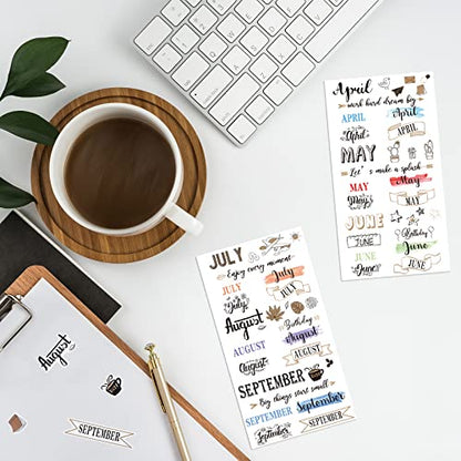 Eaasty 24 Sheets Monthly Planner Stickers for Calendars Journaling Creative