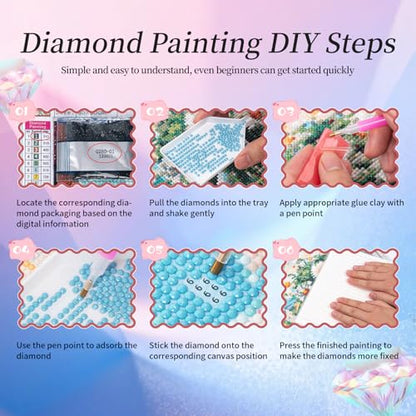 Diamond Art Kits for Adults, Beach Cow Diamond Painting Kit, 12x16 Inch - color: CYDP1P15