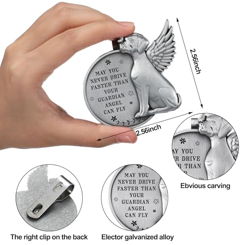 Shimeyao 2 Pcs Christian Guardian Dog Angel Visor Clip Car Visor Clip