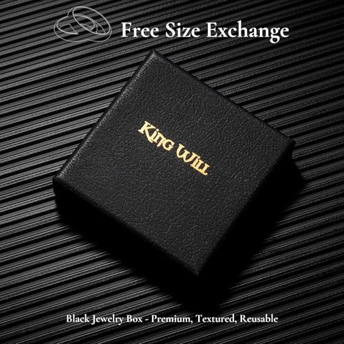 King Will Stainless Steel Men Ring Lord's Prayer Cross Ring Stainless Steel Men Wedding Ring, Wedding Band Bible Engraved Rings High Polished, Comfort Fit - color: Gold