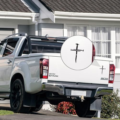 GRITKULTURE Cross of Nails Christian Vinyl Decal Sticker for Cars, Trucks, Laptops, Jesus Christ, Religious, Window Decal Sticker (Black) - color: Black