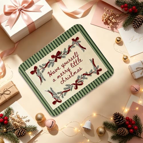 UTELKA Green and Red Chritmas Mouse Pad, Xmas Bows Mousepad for Desk - color: Xmas Bows, size: 10.2L x 8.2W inches