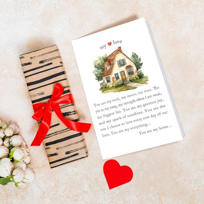 Chenive Wedding Anniversary Card for Husband Wife, Heartfelt Anniversary Card for Him Her, Sweet Valentines Day Cards Gifts for Men Women, My Love Poem Cards, You Are My Home - color: My Love Poem