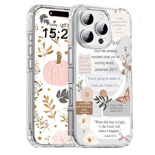Magnetic for iPhone 17, Compatible with Magsafe, Christian Quotes Collage Phone Case Clear Shockproof Protective Cover for Women Girls - color: christian, size: iphone 17