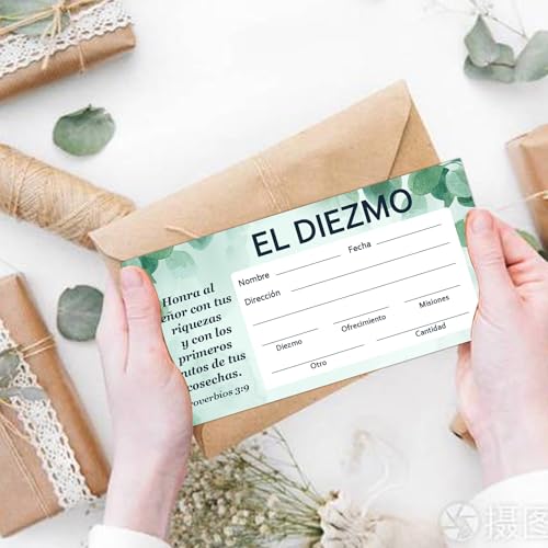 Spanish Tithes and Offering Envelopes for Church, 6.3 x 3.2 Inch Spanish Cash Envelopes for Tithes and Offerings,200 Counts in Total (Pack of 2) - size: 6.3 x 3.2 inches (Pack of 2)