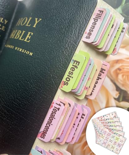 Spanish Bible Tabs for Women, Floral Design Personalized Bible Journaling Tabs, Large Print Bible Book Index Tabs Labels, Bible Study Supplies - style: Floral Spanish