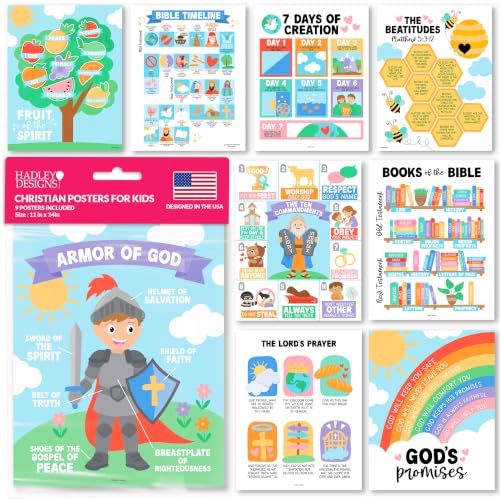 Bible Posters for Kids - Sunday School Decorations for Classroom Must Haves - color: Colorful Classic 2