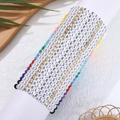 24Pcs Jesus Loves You Bracelets Bulk Handmade Clay Beads Bible Verse Bracelets Christian Friendship Jewelry Christmas Easter Gifts for Women Teen - color: God 24-6