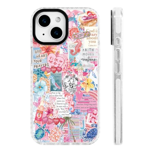 for iPhone 13 & iPhone 14 Case Pink Faith Christian Bible - color: PinkLetter, size: iPhone 13 & iPhone 14