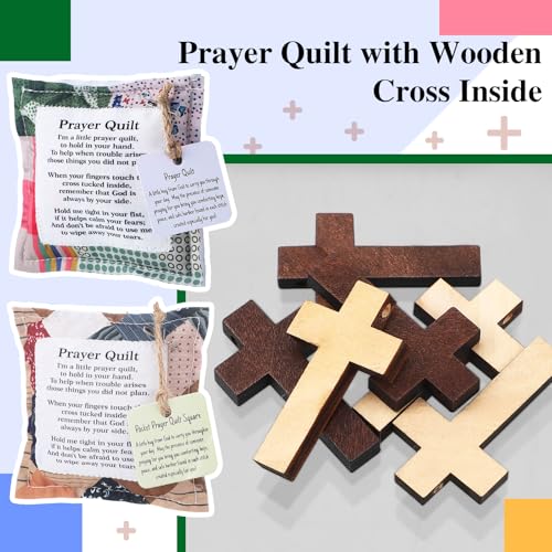 Fanfanwin 2 Pack Prayer Quilt with Cross, Mini Patchwork Scripture, Classic - style: Classic
