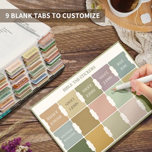 Taja Bible Tabs, 75 Large Print Index Tabs for Women & Men - color: A- Boho