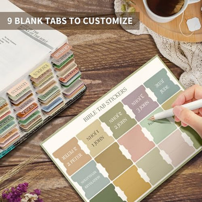 Taja Bible Tabs, 75 Large Print Index Tabs for Women & Men - color: A- Boho