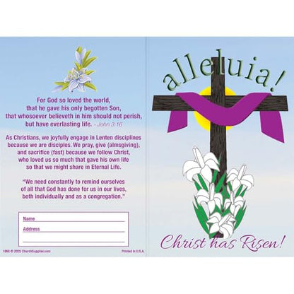 50 - $20 Alleluia Easter Dollar Bill Coin Folders