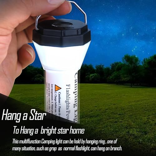PD20W Fast Charging 500 Lumens Camping Lantern with 5 Models Lights Can Be Magnet Stick and A 1/4 Inch Screw Socket Hold On Pole (Warm-White Lantern+White Body) - color: Warm-White Lantern+White Body