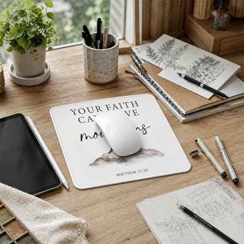QIYUHOY Christian Mouse Pad, 9.5x7.9 Inch - color: your faith can move mountains