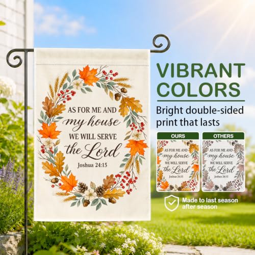 As For Me And My House We Will Serve The Lord Fall Garden Flag