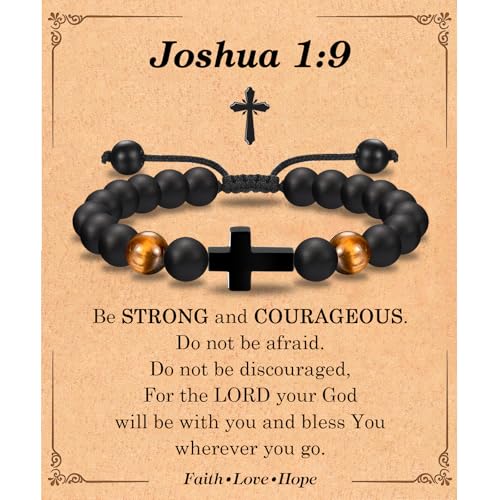 EFVISD Cross Bracelet Gifts for Boys Girls Christian Religious Gifts - color: Joshua 1:9