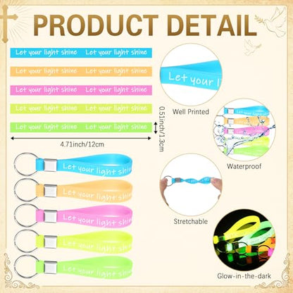 Kenning 50 Sets Let Your Light Shine Keychain, Glow in The Dark