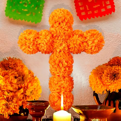 Colingmill 12 x 16 Inch Dia De Los Muertos Decor, Ofrenda Decor - color: Red Orange