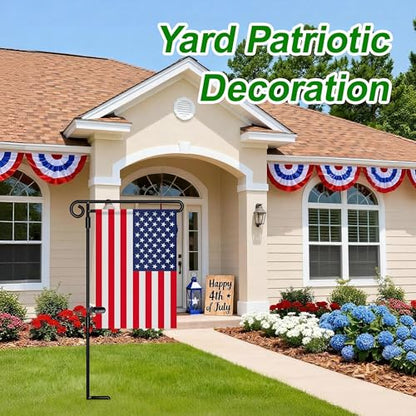HOOSUN Garden Flag Stand Holder,Yard Flag Holder For Small Flags 12 x 18,Yard Sign Garden Flags Stake For Outside,Small Metal Garden Flag Pole For Yard With Tiger Clip - color: Black B